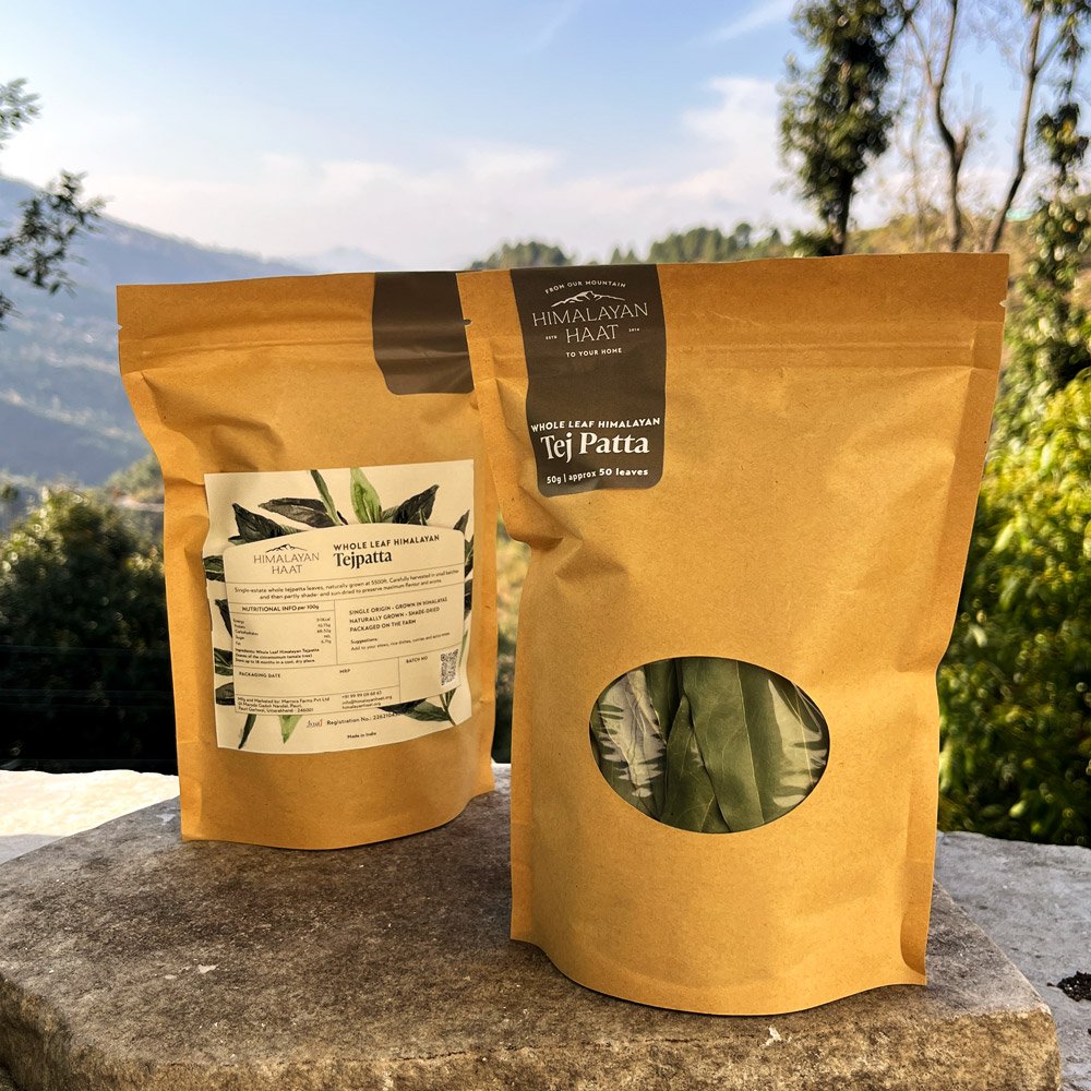 Single-estate whole tejpatta leaves, naturally grown at 5500ft. Carefully harvested in small batches